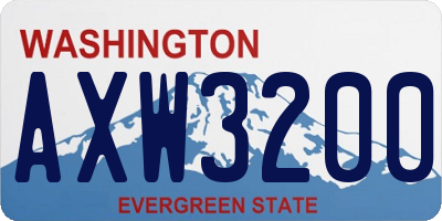 WA license plate AXW3200