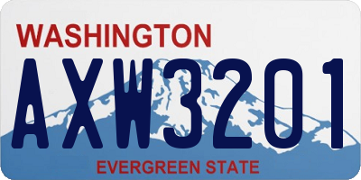 WA license plate AXW3201