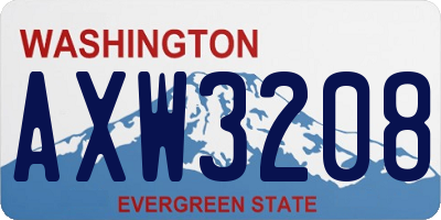 WA license plate AXW3208