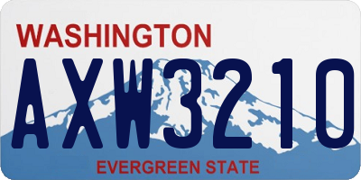 WA license plate AXW3210