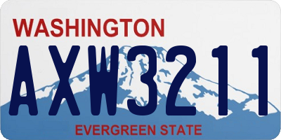 WA license plate AXW3211