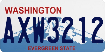 WA license plate AXW3212
