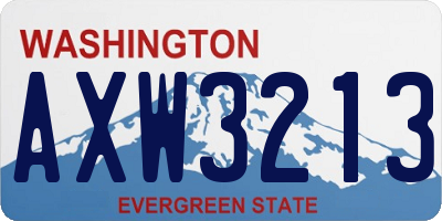 WA license plate AXW3213