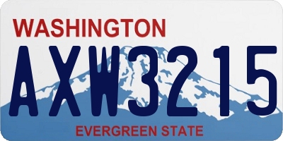 WA license plate AXW3215