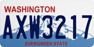 WA license plate AXW3217