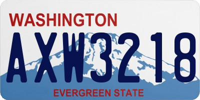WA license plate AXW3218