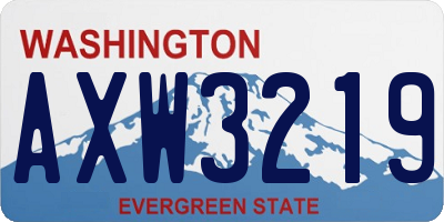 WA license plate AXW3219