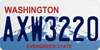 WA license plate AXW3220