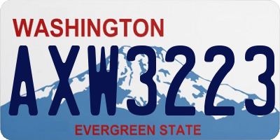 WA license plate AXW3223