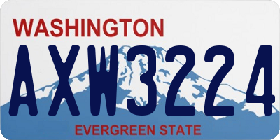 WA license plate AXW3224