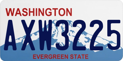 WA license plate AXW3225