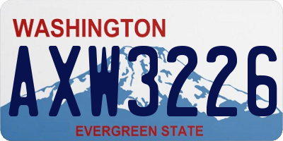 WA license plate AXW3226