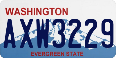 WA license plate AXW3229