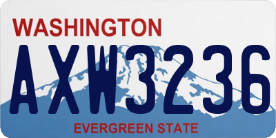 WA license plate AXW3236