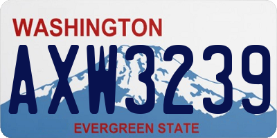 WA license plate AXW3239