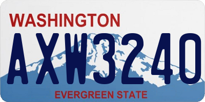 WA license plate AXW3240