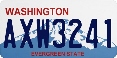 WA license plate AXW3241
