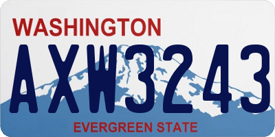 WA license plate AXW3243