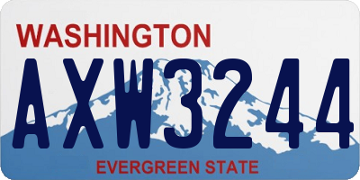WA license plate AXW3244