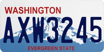 WA license plate AXW3245