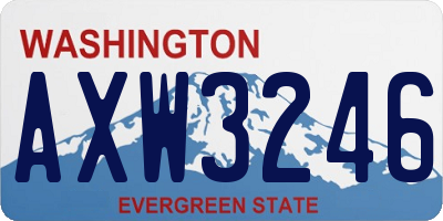 WA license plate AXW3246