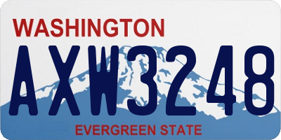 WA license plate AXW3248