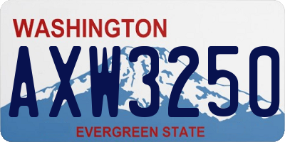WA license plate AXW3250