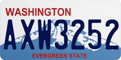 WA license plate AXW3252