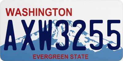 WA license plate AXW3255