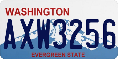 WA license plate AXW3256
