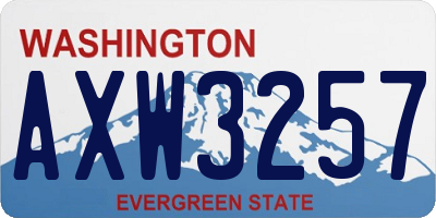 WA license plate AXW3257