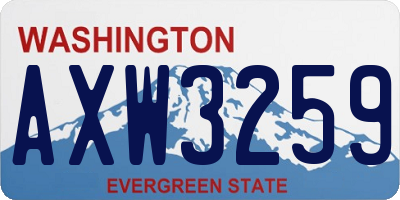 WA license plate AXW3259