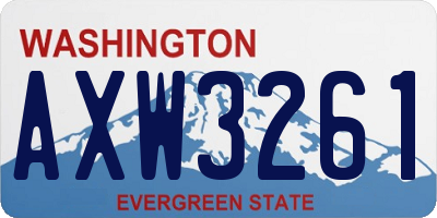 WA license plate AXW3261