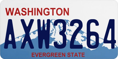 WA license plate AXW3264