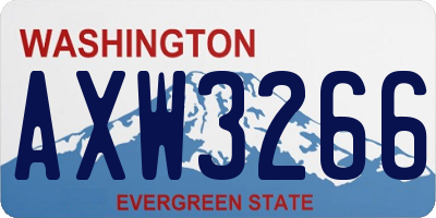 WA license plate AXW3266