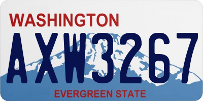 WA license plate AXW3267