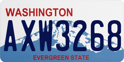 WA license plate AXW3268