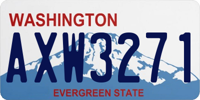 WA license plate AXW3271