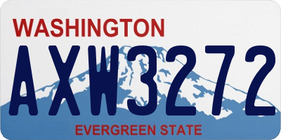 WA license plate AXW3272