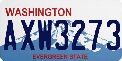 WA license plate AXW3273