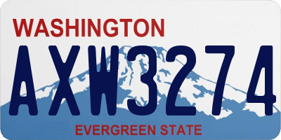 WA license plate AXW3274