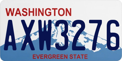 WA license plate AXW3276