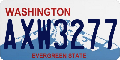 WA license plate AXW3277