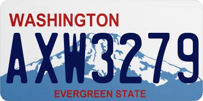 WA license plate AXW3279