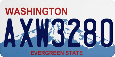 WA license plate AXW3280
