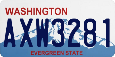 WA license plate AXW3281