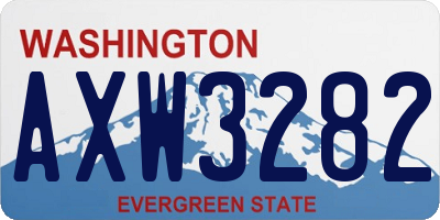 WA license plate AXW3282