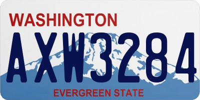 WA license plate AXW3284