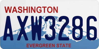 WA license plate AXW3286