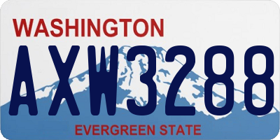 WA license plate AXW3288
